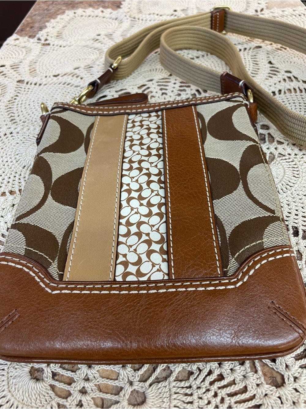 Coach Signature Stripe vertical patchwork crossbody bag (2006) - Picture 2 of 12